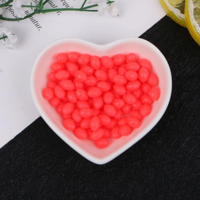 100Pcs Oval Luminous Fishing Lures Fishing Beads Sea Hard Floating Float Tackles