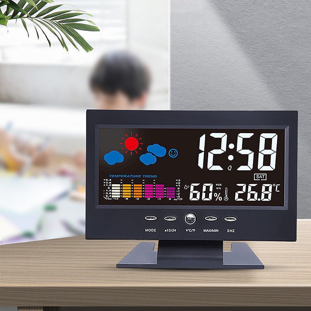 Humidity Weather Station Thermometer Alarm Clock Snooze Alarm Clock Calendar