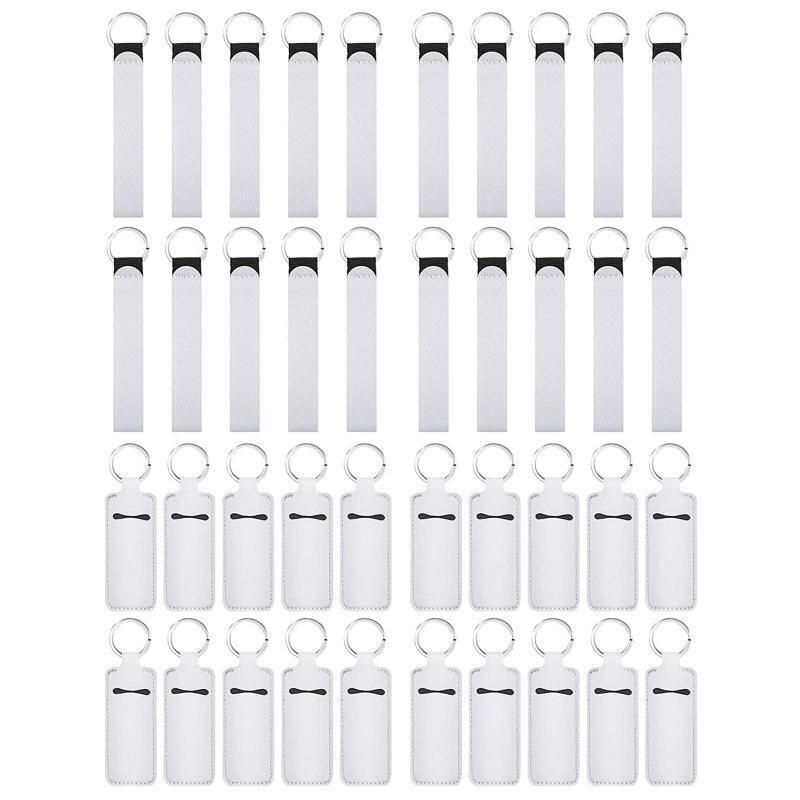 40Pcs Neoprene Lipstick Holder Wristlet Keychain Protective Cases for Women DIY