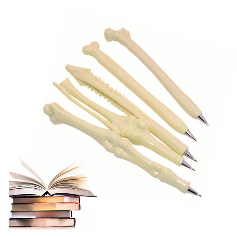Creative Bone-shaped Ballpoint Pen Mini Pen Cap for Hospital Women Men 5PCS