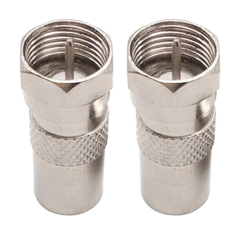 2Pcs F Type Male Plug Socket Jack to Straight RF Coaxial Adapter Connector