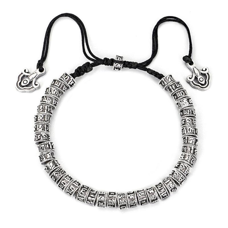 Tibetan Buddhism Six Word Mantra Bracelet Handmade Rope Knot Amulet Bracelets