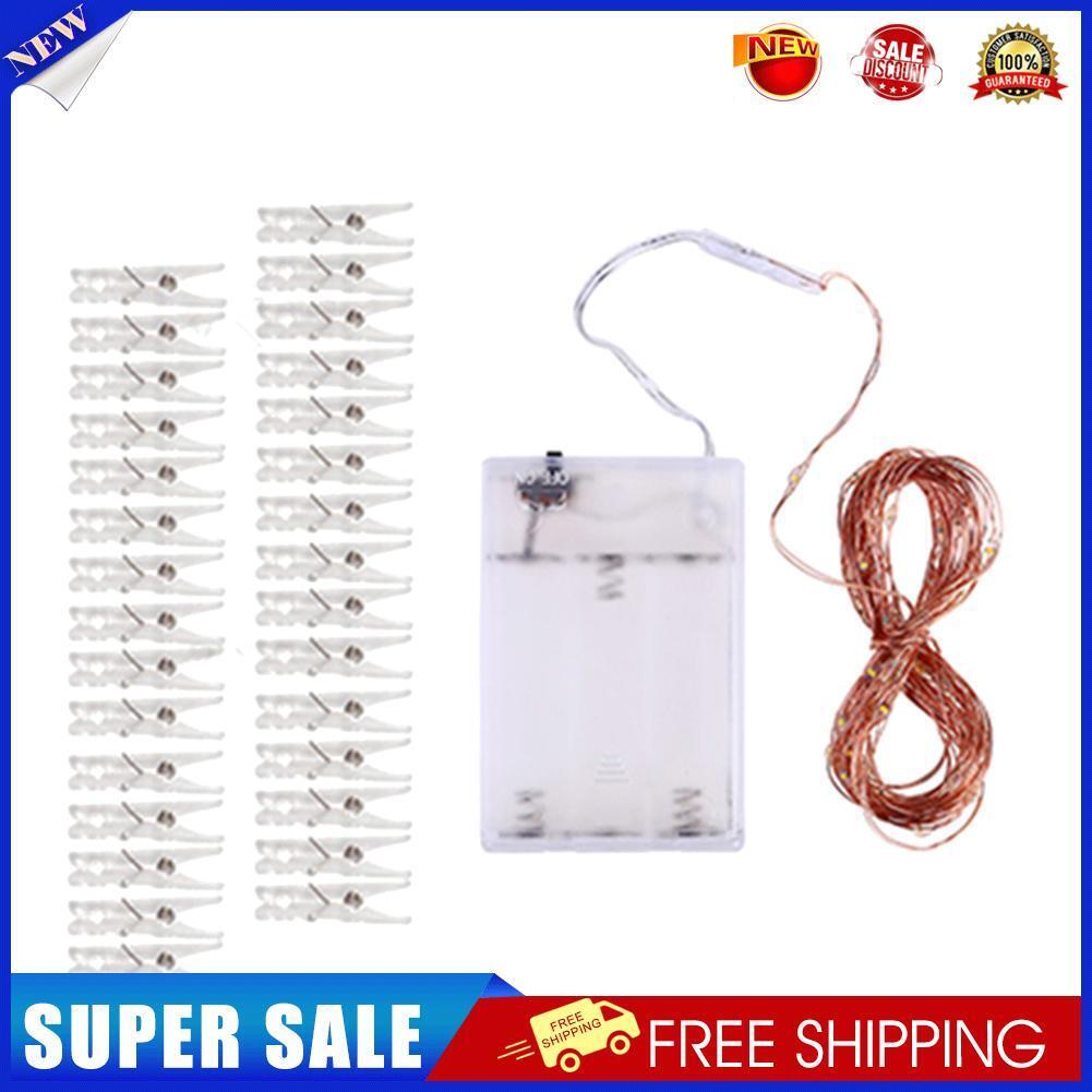 USB LED Photo Clips Lamp Garlands Battery for Wedding Xmas Star Light (5m)