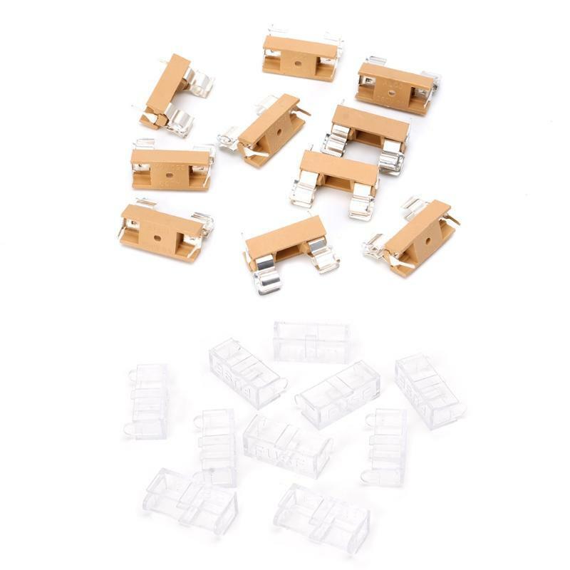 10 Pcs Glass Fuse Holder with Transparent Cover Fuse Blocks 5X20mm