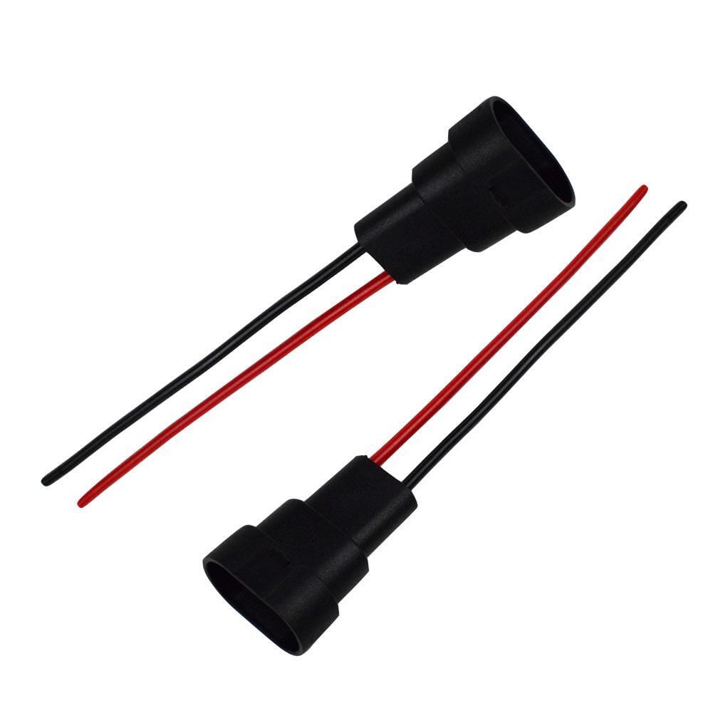 2x HB3 9006 HB4 Bulb Socket Male Adapter Connector for Headlight Fog Lamp