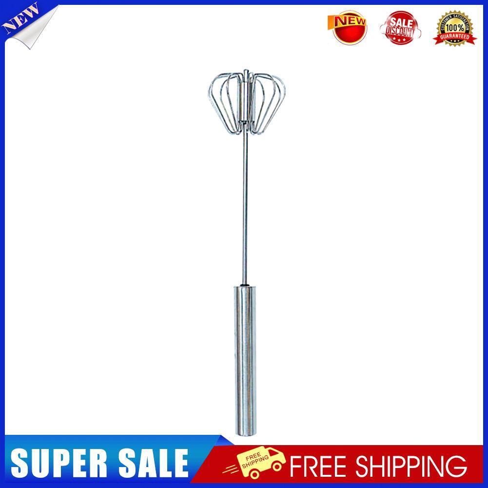 Handheld Egg Stirrer Semi-Automatic Stainless Steel Baking Mixer (A 10in)