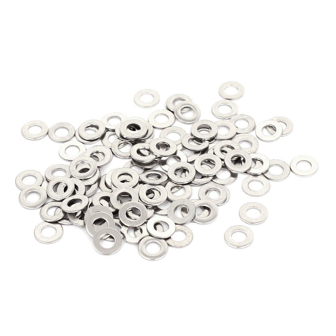 M3x6mmx0.5mm Stainles Steel Round Flat Washer for Bolt Screw 100Pcs SH F6J0