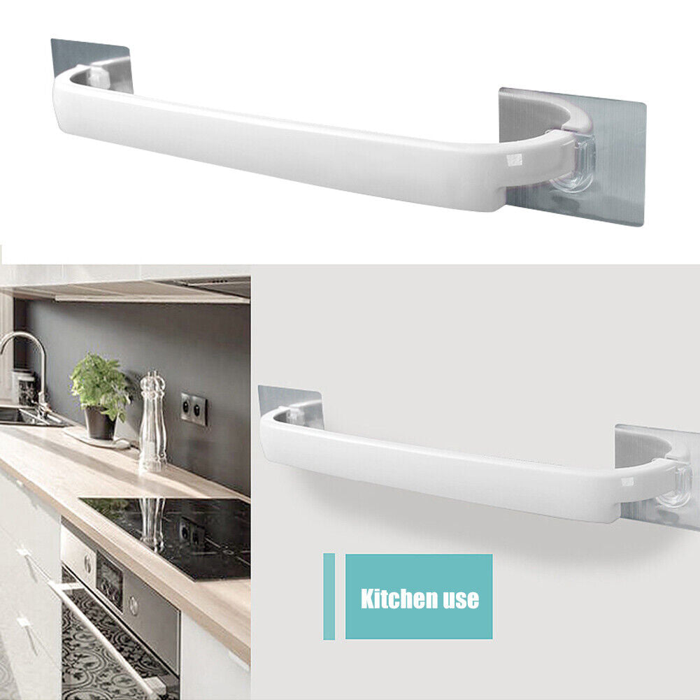 Punch-Free Bathroom Towel Rack Strong Adhesion Bar Single Rod Rack (White)