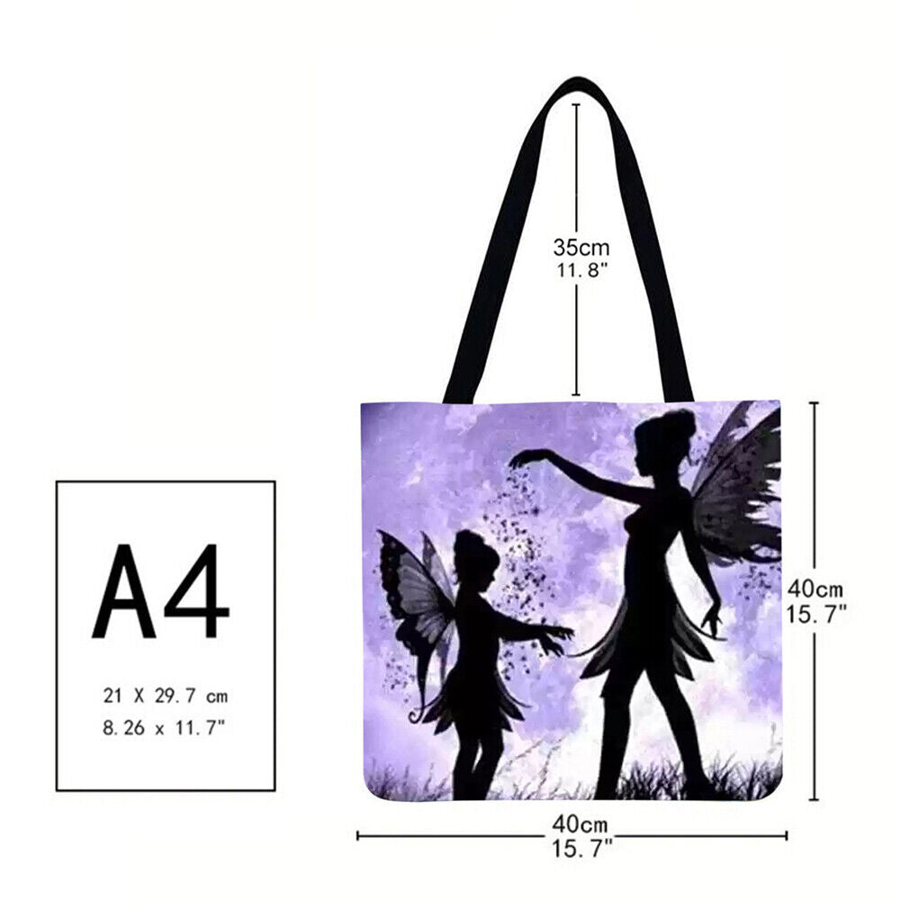 Angel Printed Shoulder Shopping Bag Casual Large Tote Handbag (40*40cm)