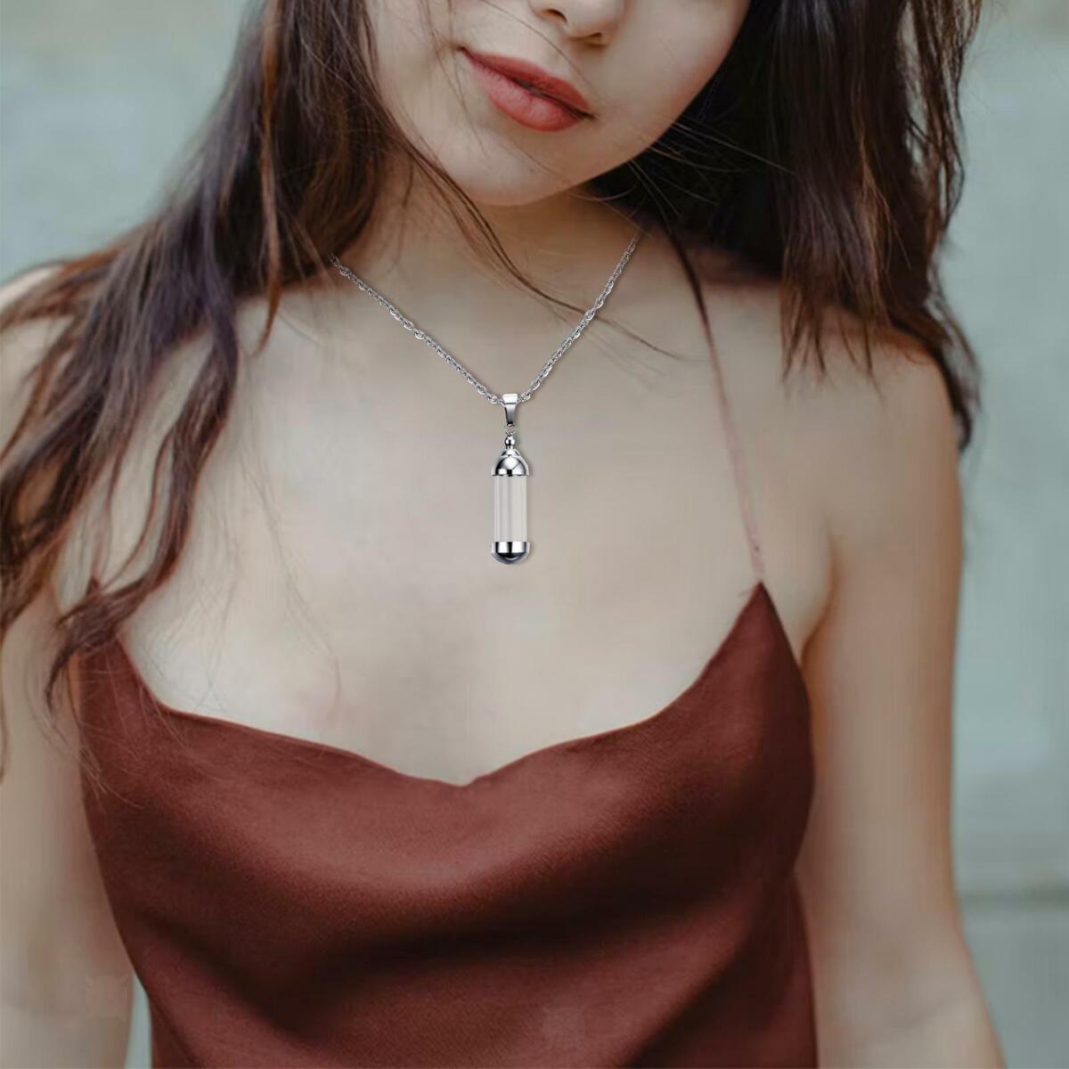 2x  Vial Necklace for Ashes, Openable  Memorial Cremation Urn Necklace