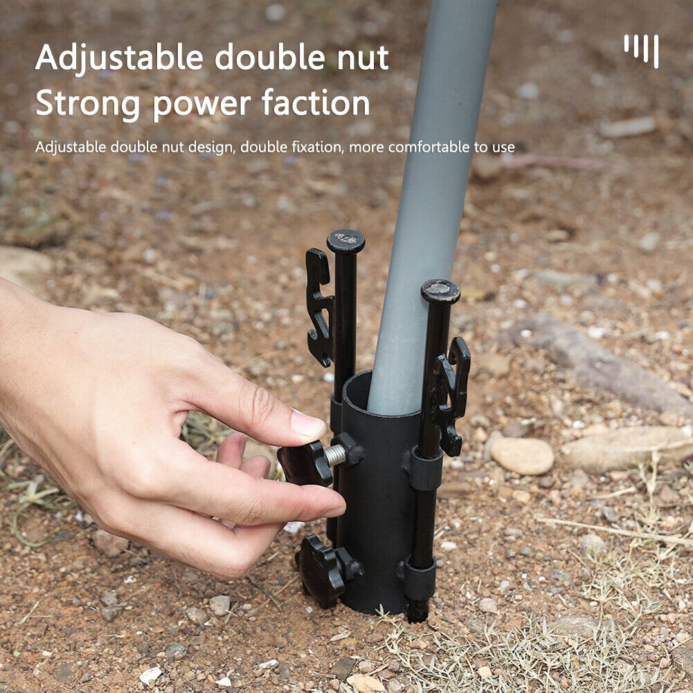 Tent Awning Rod Holder Outdoor Canopy Pole Stand with 2pcs 30cm Nails (B)