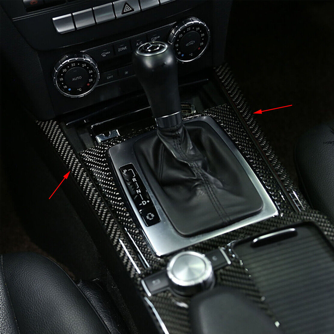 Carbon Fiber Console Side Cover Trim Fit for Mercedes C Class W204 2007-13 Use