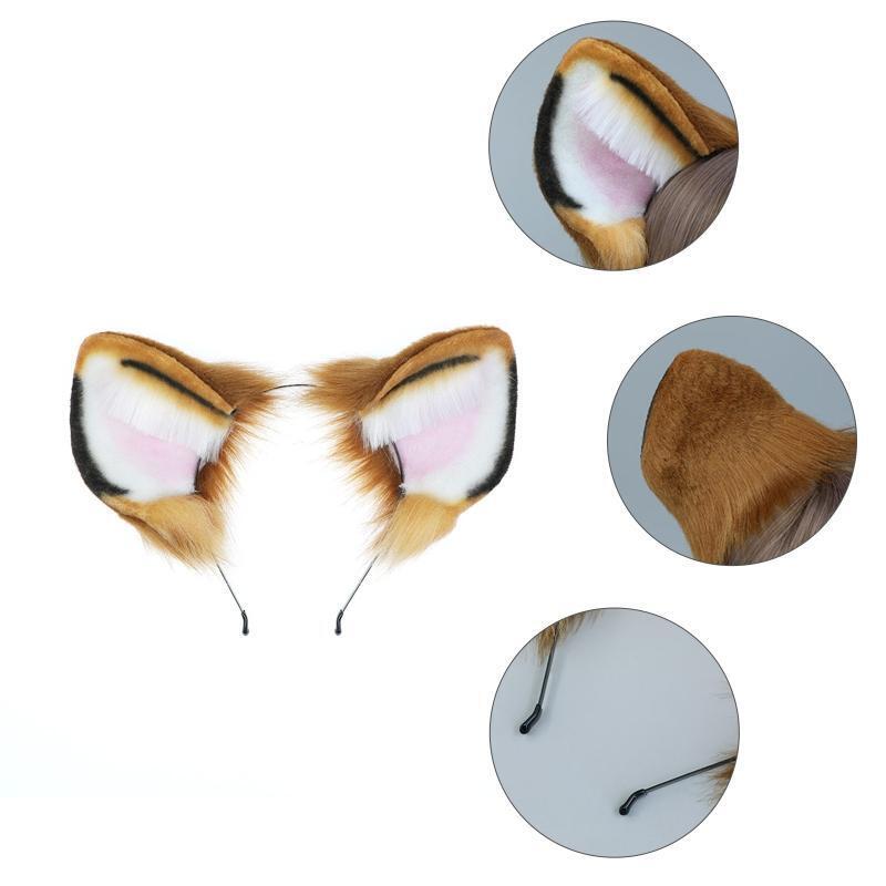 Cartoon Hair Hoop Plush Tiger Ears Headdress Headband for Street Shooting
