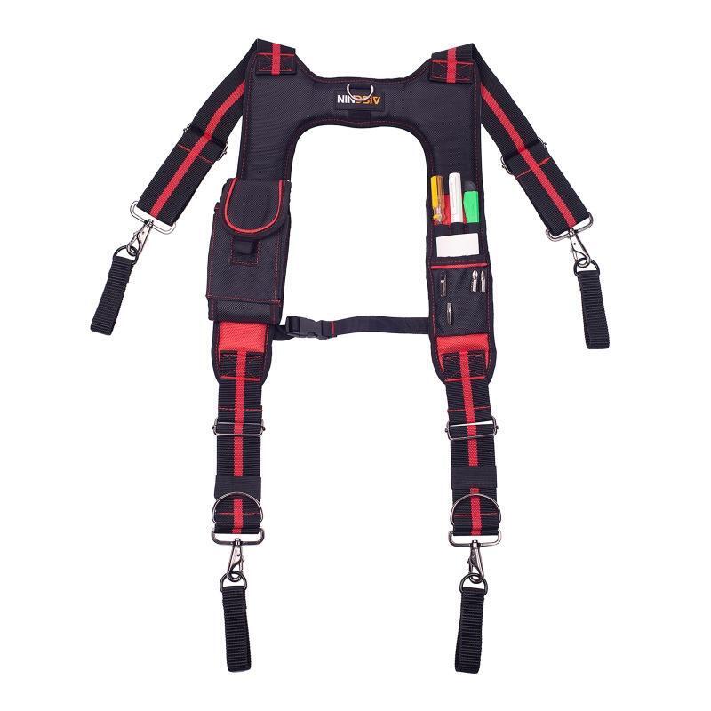 Magnetic Suspenders Tool Belt Suspenders with Phone Holder Pencil Holder H Type
