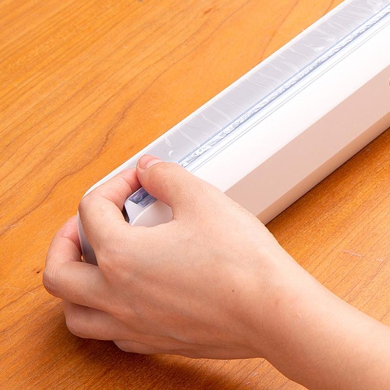 Professional Plastic Wrap Dispenser With Cutter Refillable Cling Film Dispenser