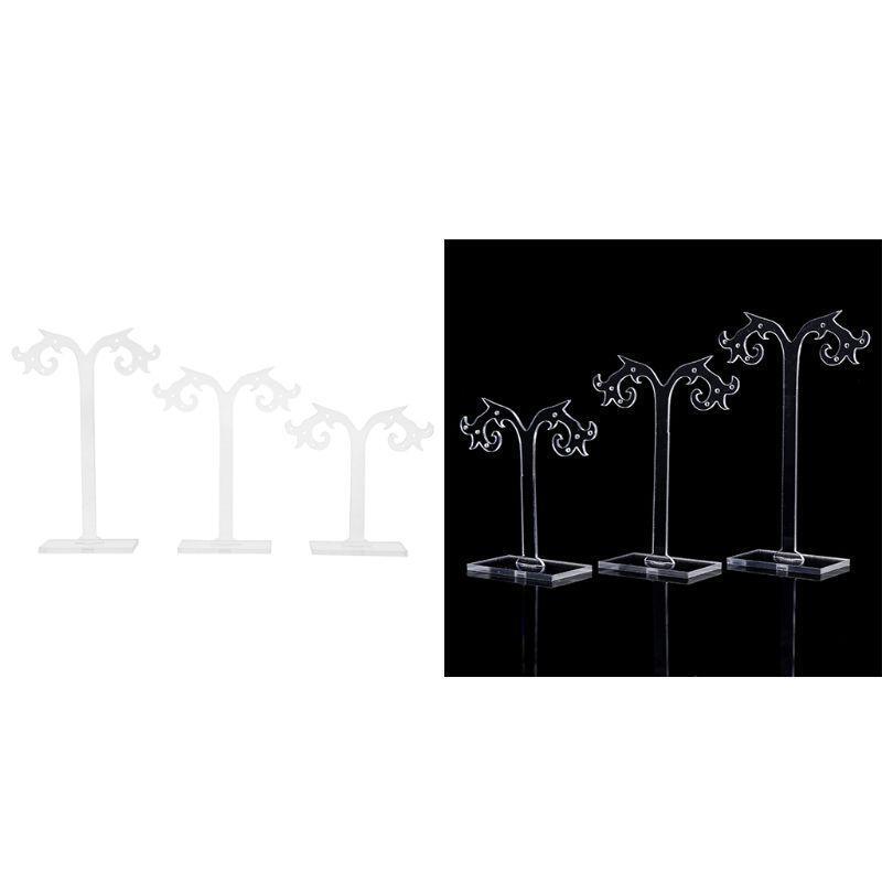 Three-piece Acrylic Ear Stud Earrings Display Stand Jewelry Display Holder Props