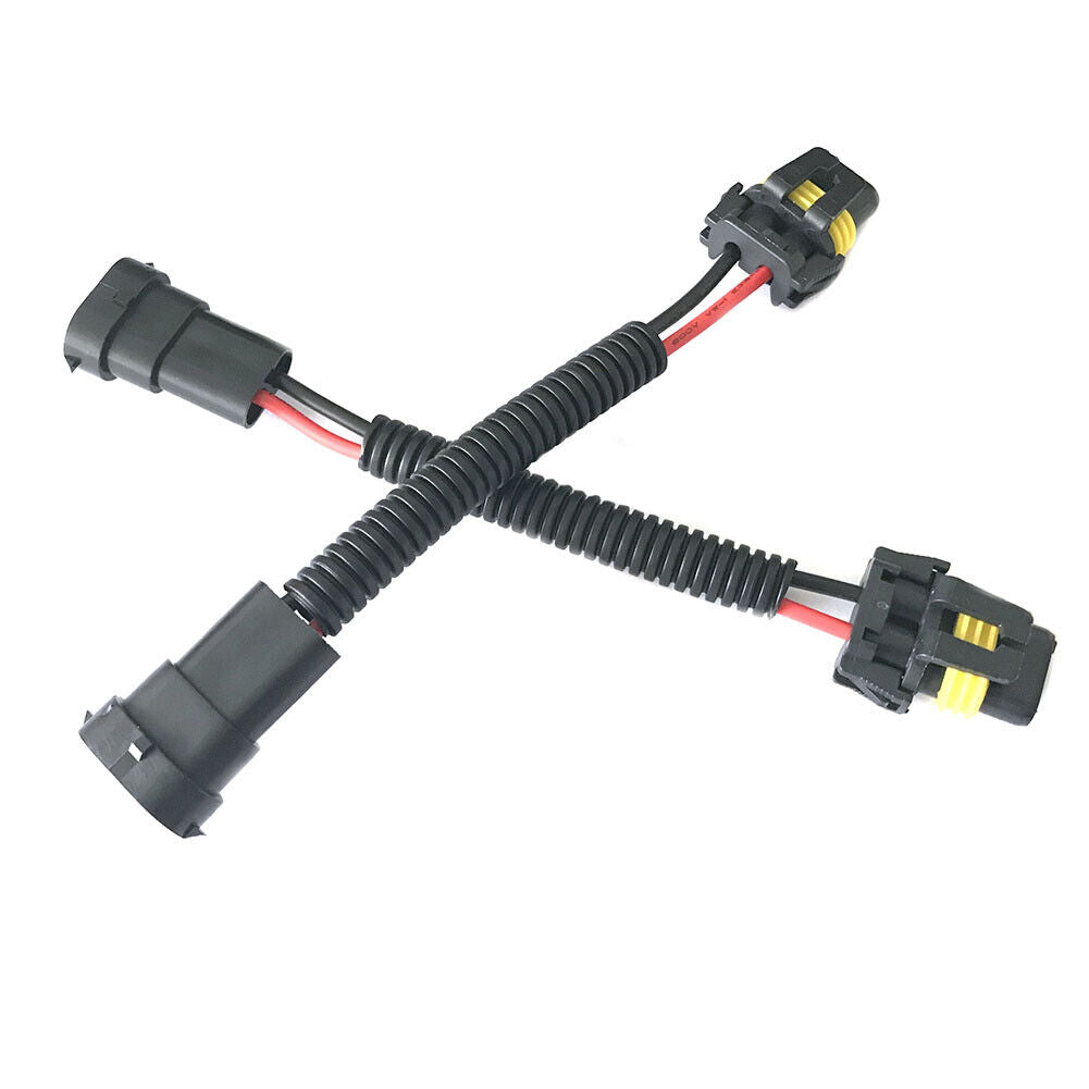 2pcs H11 Male to 9005 9006 Female Wiring Harness Headlight Adapter Socket