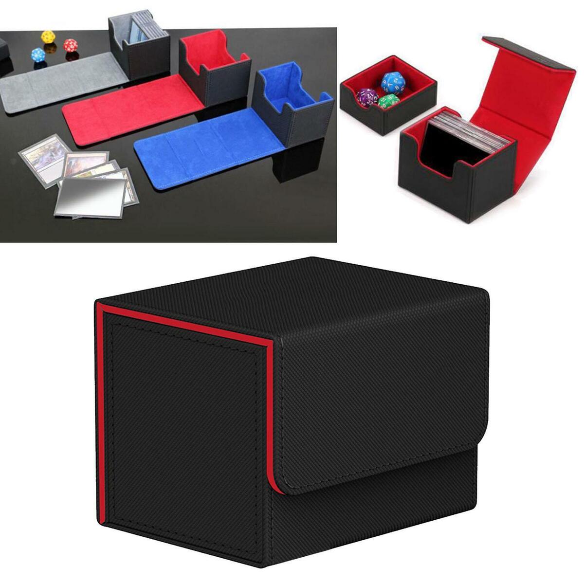 2 Count & PU Leather  Deck Box Deck Sleeves Case for MTG