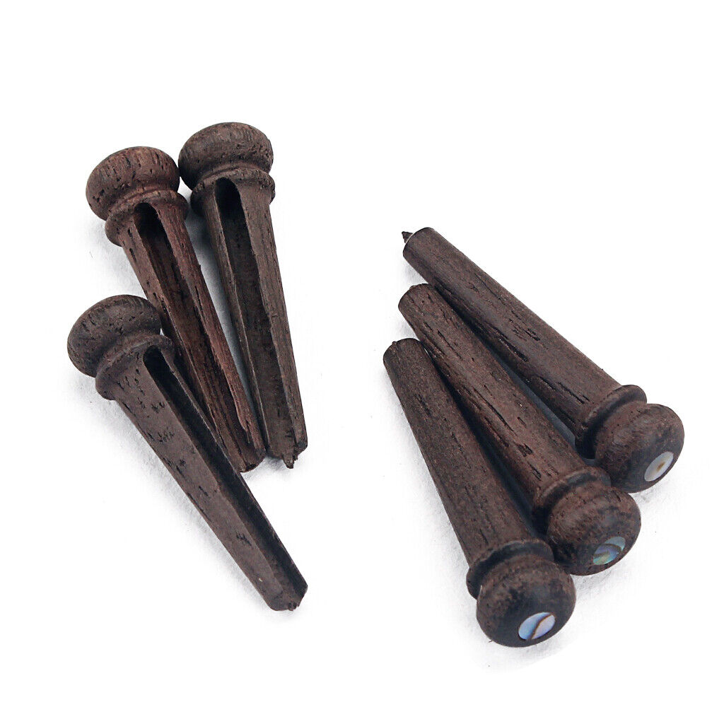 6PCS Acoustic Folk Guitar Bridge String End  Pegs Rosewood with Dot