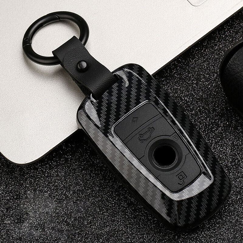 Carbon Fiber Remote Key Cover Skin Protector Fit For BMW 1 2 3 4 5 6 7 Series