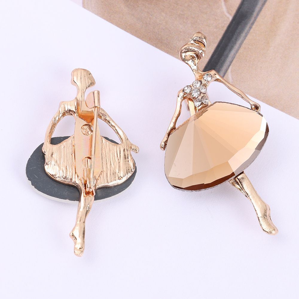 Jewelry Dancing Girl Brooches Crystal Badge Clothes Accessories Ballet Girl Pin