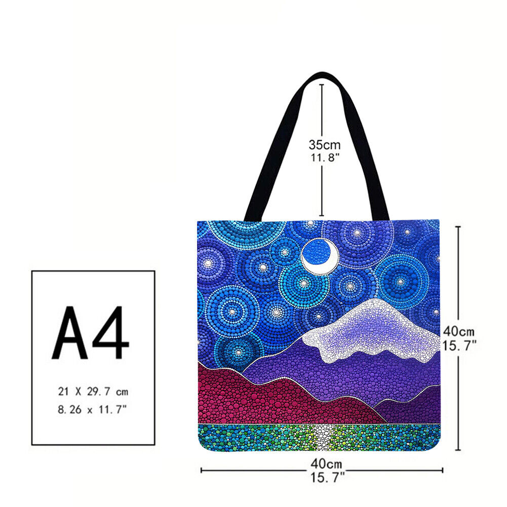 Fireworks Printed Shoulder Shopping Bag Casual Large Tote Handbag (40*40cm)