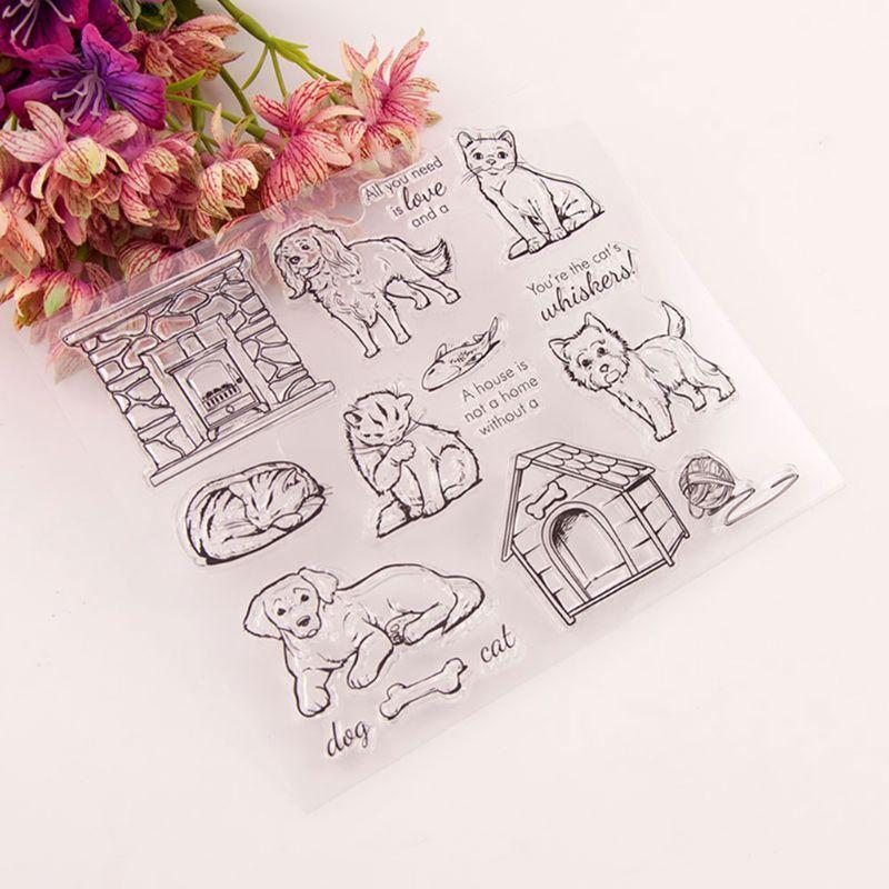 Cat Dog Silicone Clear Seal Stamp DIY Scrapbooking Embossing Photo Album Decor