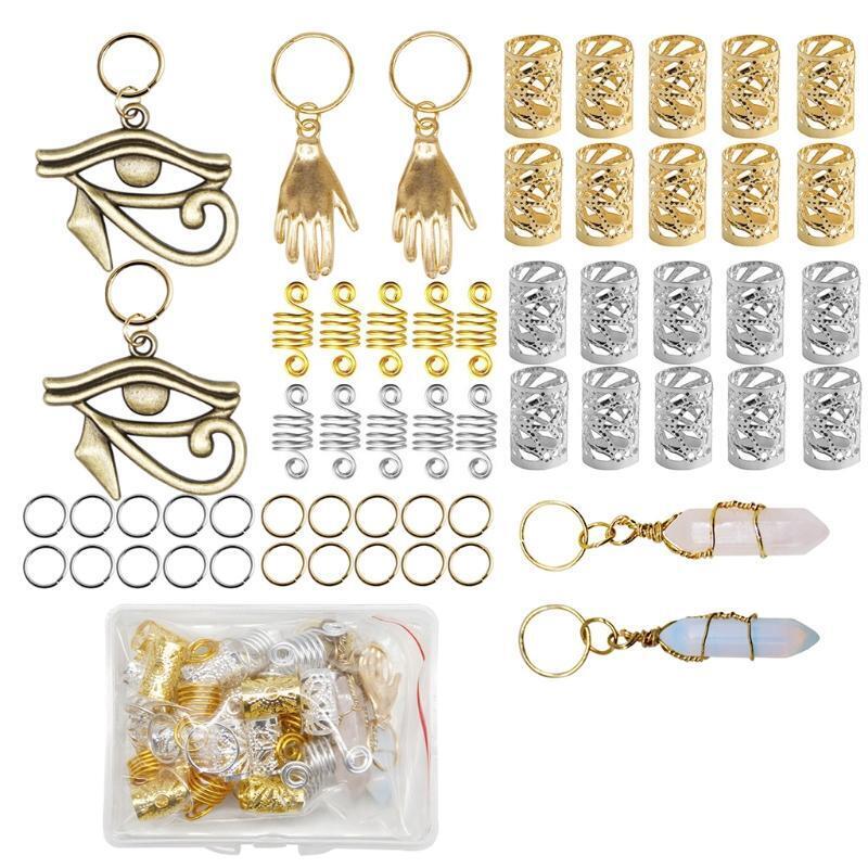 Metal Hair Coil Dreadlocks Braid Hair Rings Hair Braiding Beads for Braids Parts