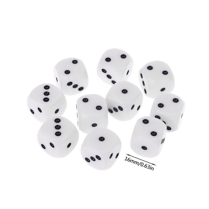 10Pcs 16mm D3 Six Sided Dices Beads For Dungeons & Dragon D&D RPG Poly Desktop