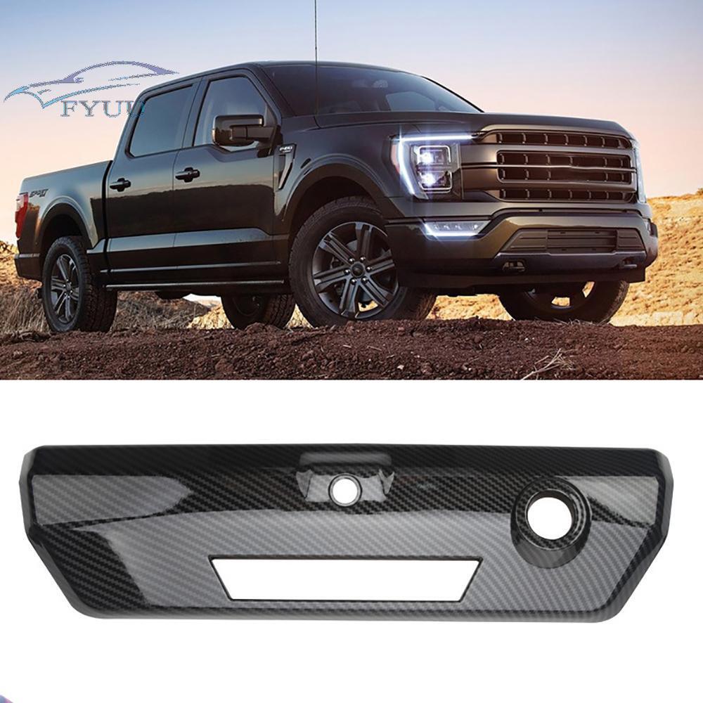 Carbon Fiber Look ABS Tailgate Door Handle Cover Trim For Ford F150 F-150 2021