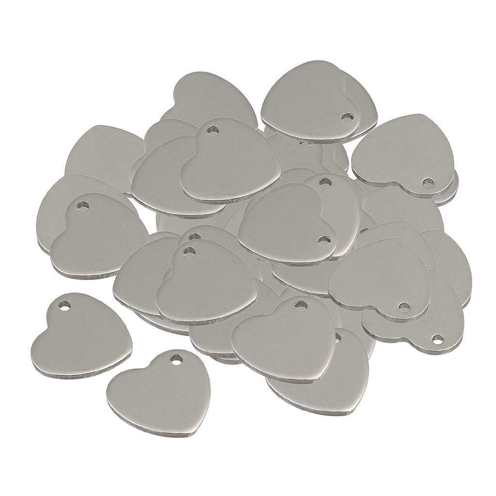 100 * 14mm  Flat Heart Blank Stamping Charms Tag Pendants Jewelry Making