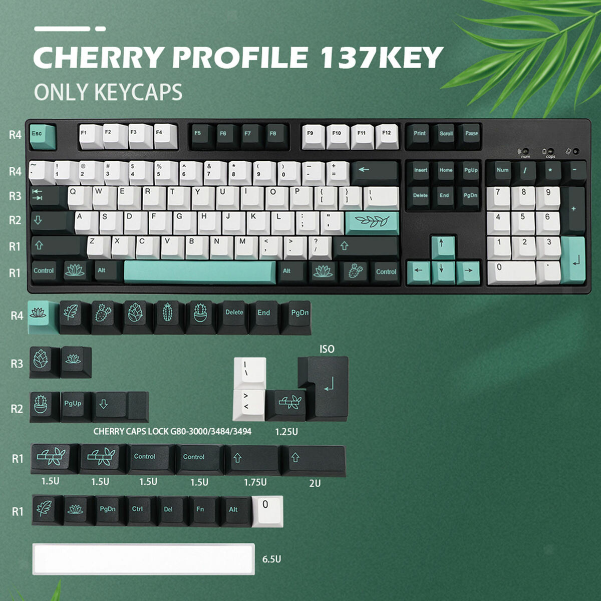 137 Keys Plastic Garden Theme  for  61 64 98 104 Keys Gaming