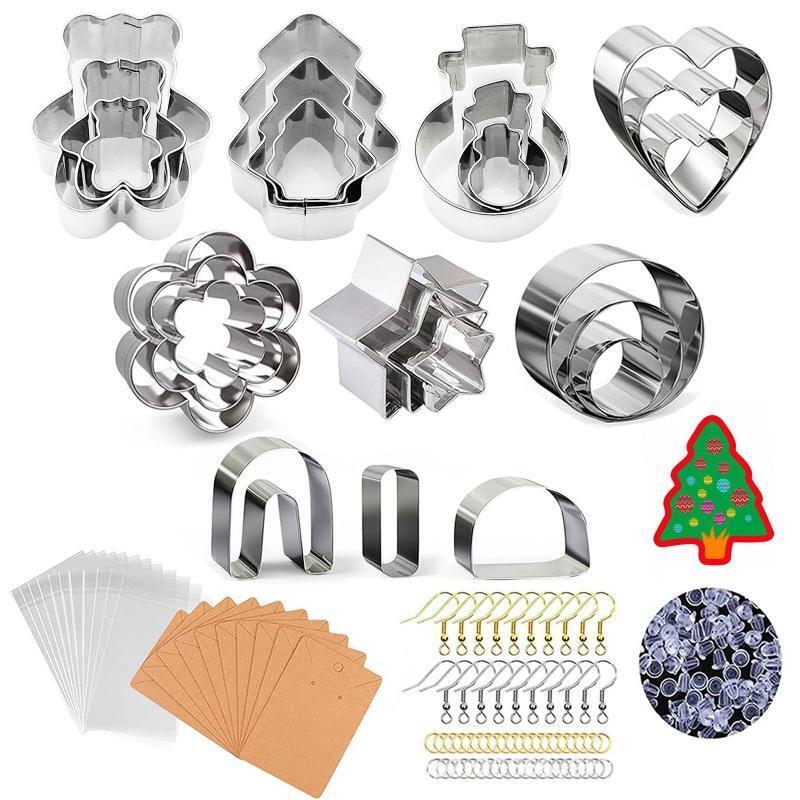 124 pcs/set Clay Earring Cutters Kit Clay Cutters for Polymer Clay Jewelry