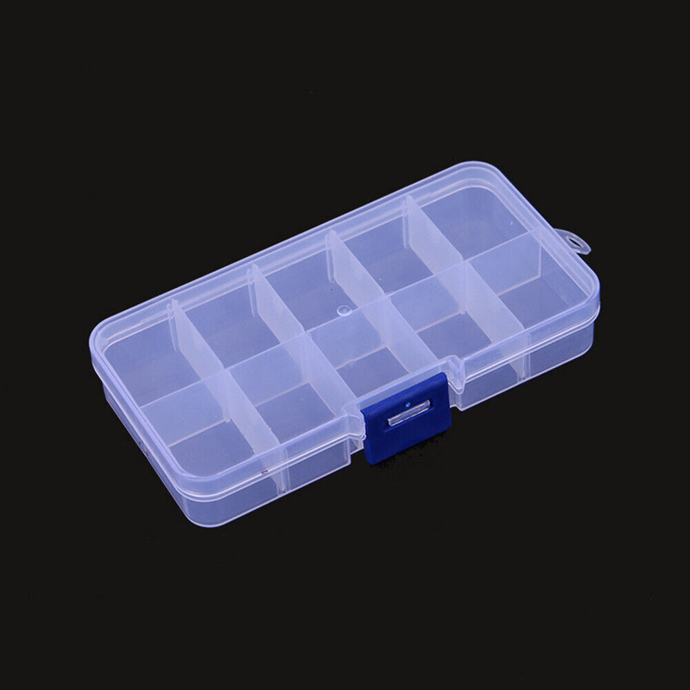 10 Grids Compartments Plastic Transparent Organizer Diamond Storage Box