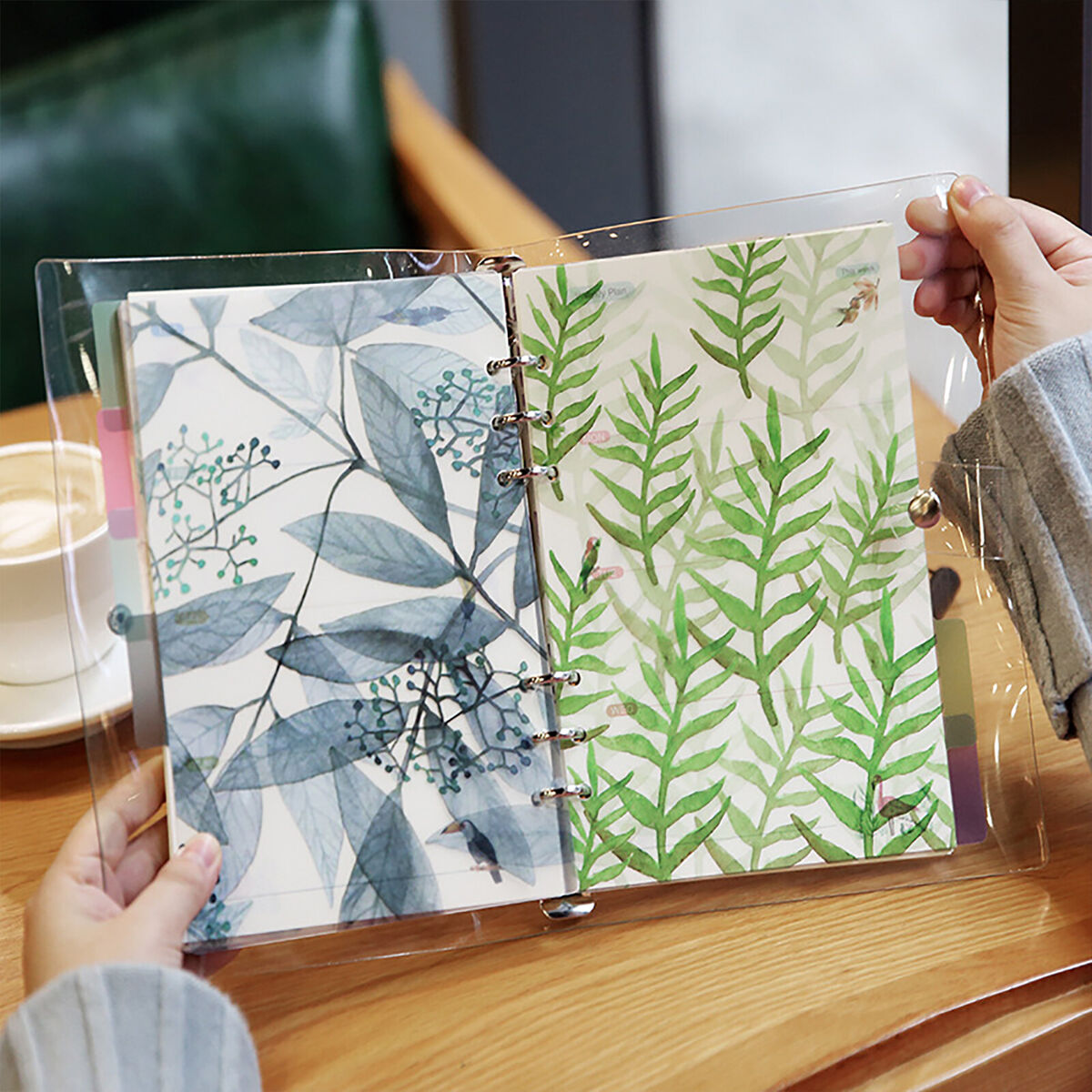 6-Ring Loose Leaf Binder Journal Transparent Notebook Insert Pages (A5)