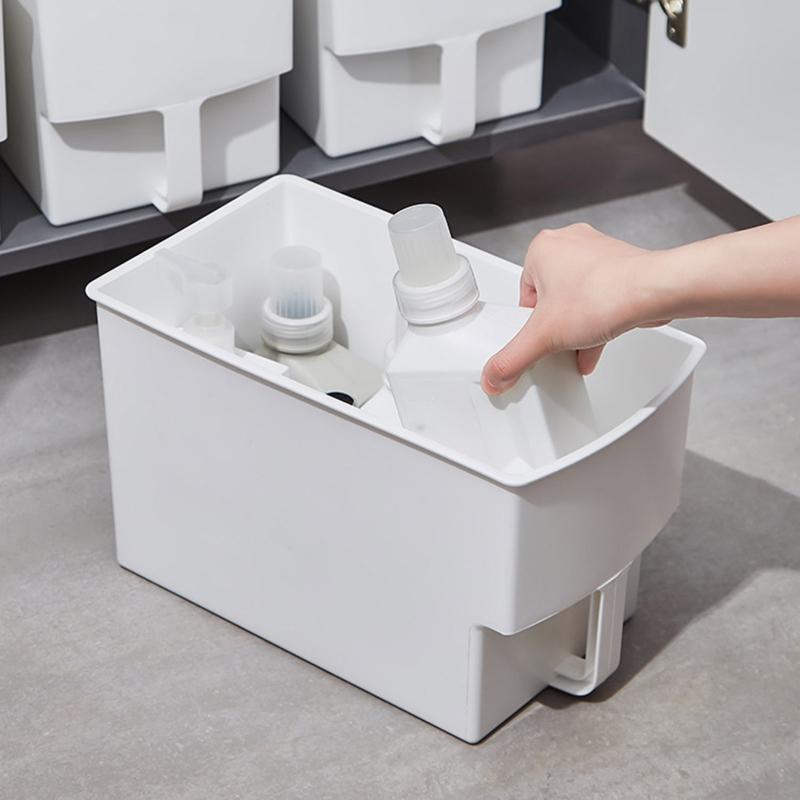 Storage Box with Handle Desktop Plastic Organizer Large Mouth Container