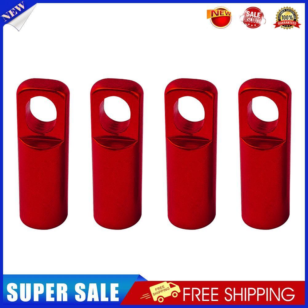 4pcs CNC Bike Tyre Presta Valve Cap Bicycle Tire Valve Dust Covers (Red)