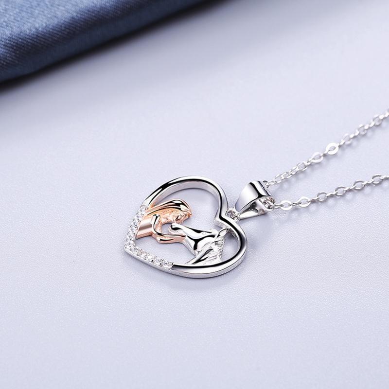 Lucky Horse Pendant Necklace Birthday Christmas Gifts Heart Pendant Jewelry