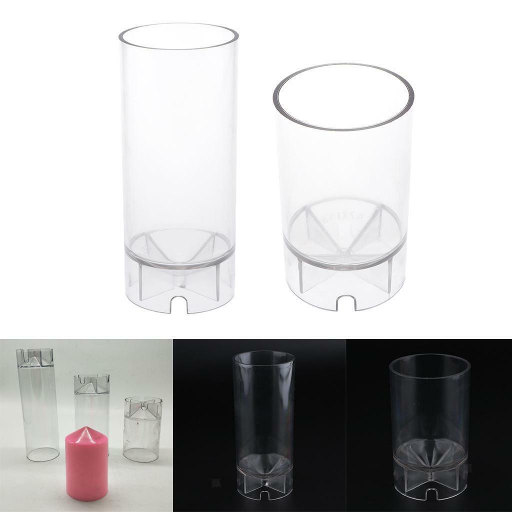 2x Clear Cylinder Mold Handmade Soap Moulds Candles Making Supplies Tools