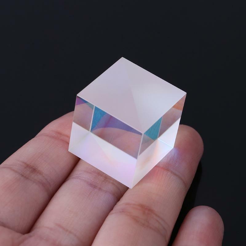 Cube Glass Prism Square Cube Prism Optical Glass RGB Prism for Teaching Decor