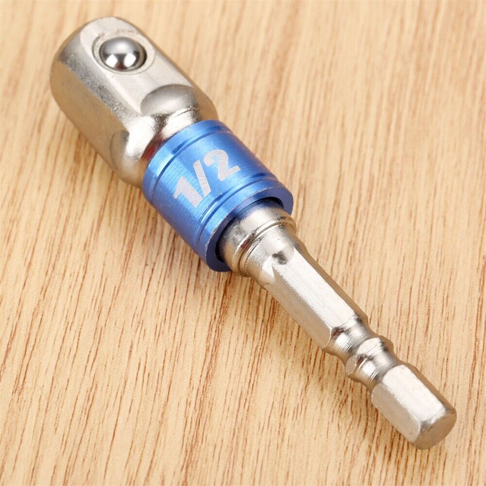 Aluminum Alloy Power Drill Bit Socket Adapter 1/4" 3/8" 1/2" Driver Tool 3pc New