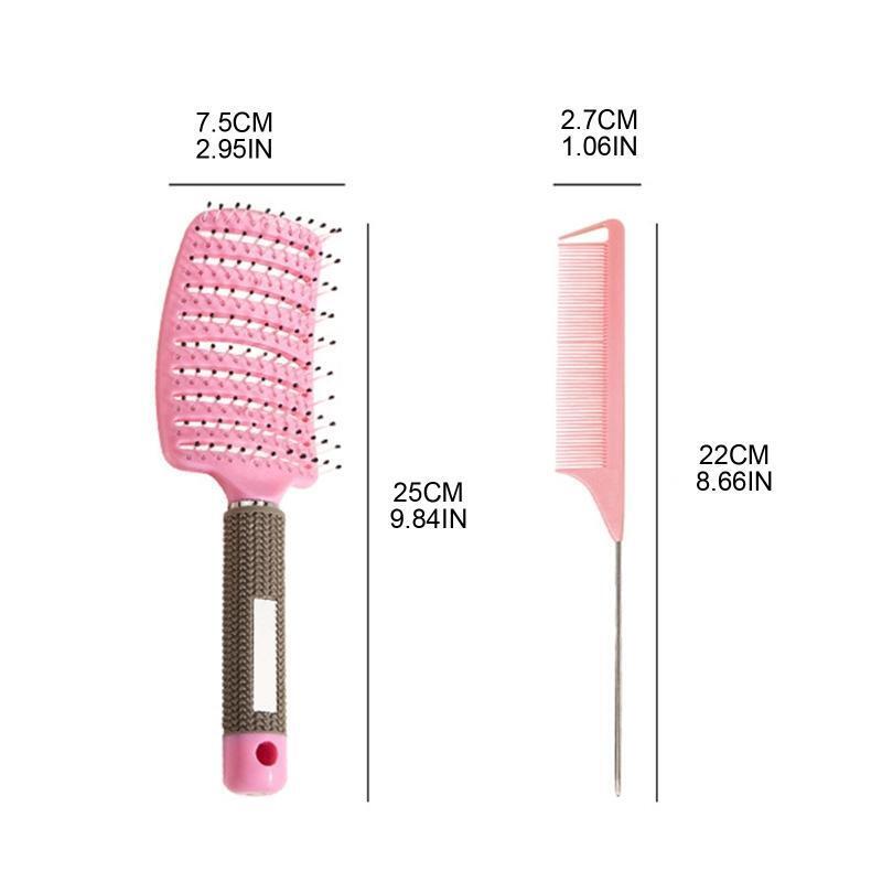 2pcs Detangling Hair Brushes Hollow Out Wet Dry Detangler Scalp Massage Comb