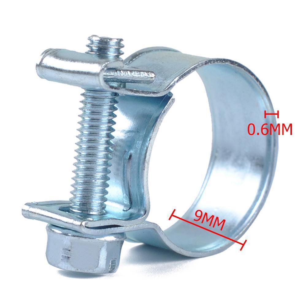 10pcs Carbon Steel Mini Fuel Injection Hose Clamps for Fuel Pipe (13-15mm)