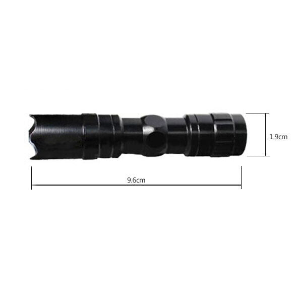 Portable Mini LED Flashlight Torch 3W Keychain Light Water Proof Black