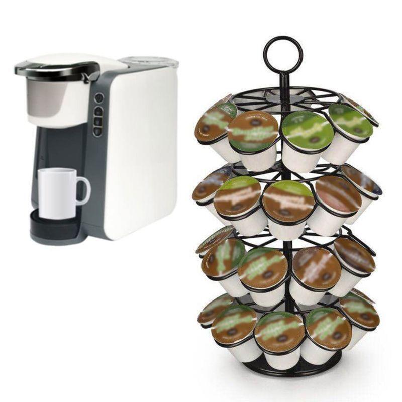 Coffee Rack Capsules Holder Rack Rotary Capsule Tower Stand for K-Cup Coffee Cap