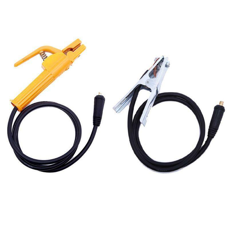 2Pcs/set 500A 2M Electrode Welder Clamp 300A 1.5M Ground Clamp Cable Connector