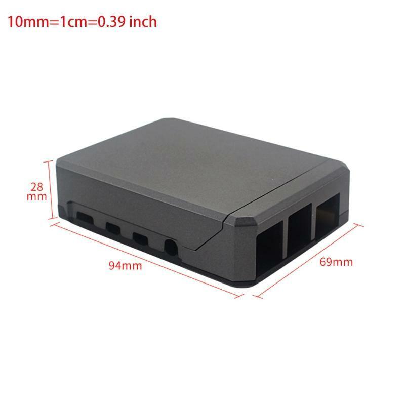 Aluminum Alloy Case for Raspberry Pi 4 Black Box Metal Shell Passive Cooling