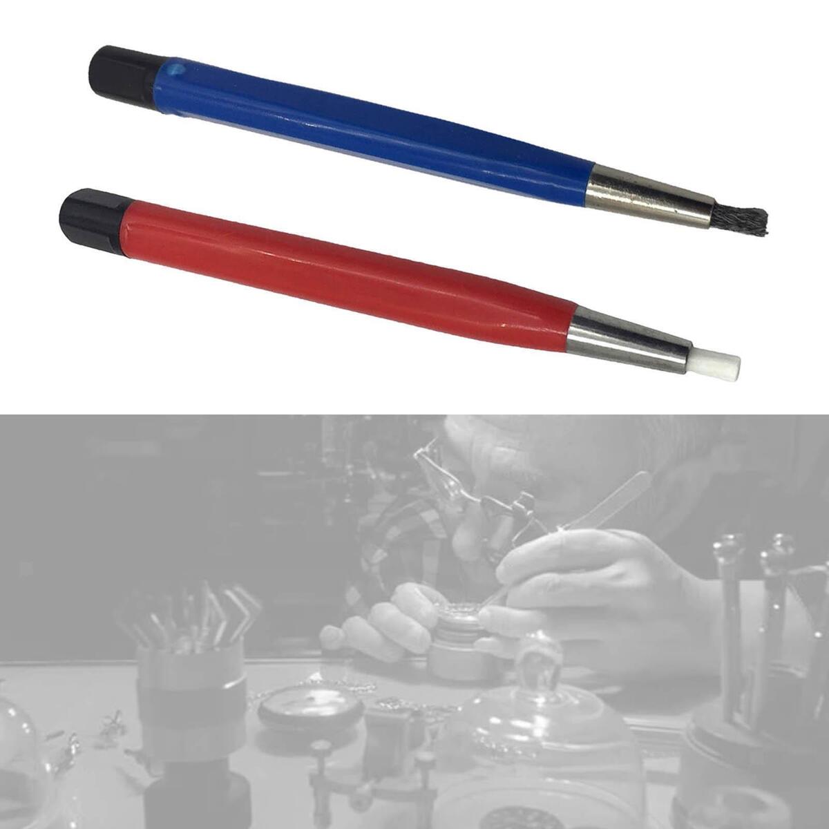 2 Pieces Fibre Scratch Pencil Brush Clean Watch Removing