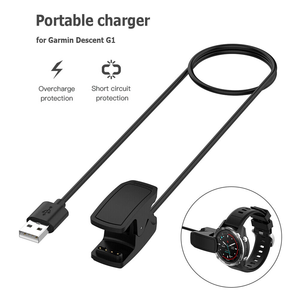 USB Charger Dock Station Clip Cradle Charging Cable for Garmin Descent G1