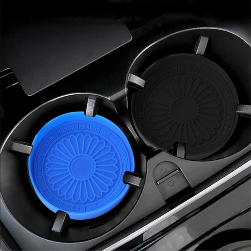 4Pcs 7cm Diameter Silicone Car Coasters for Cup Holder Non-slip Water Cup Pads